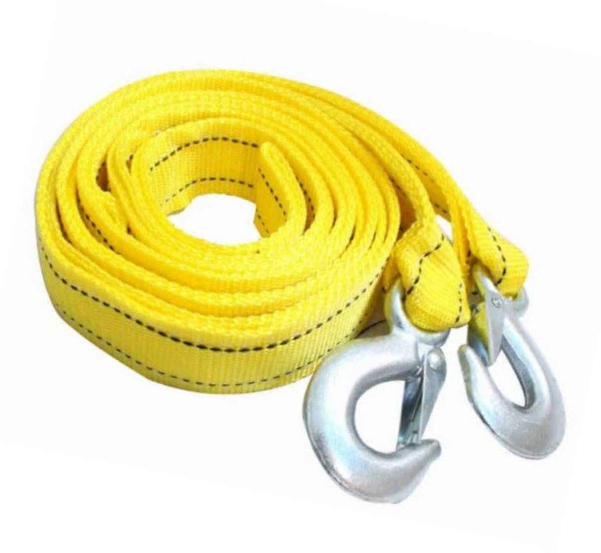 Tow rope Tow strap Tow rope car - 4 m 5000KG - nylon and steel - yellow V1188-NK-BOL-586