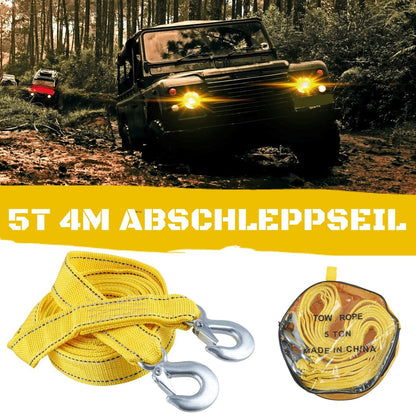 Tow rope Tow strap Tow rope car - 4 m 5000KG - nylon and steel - yellow V1188-NK-BOL-586