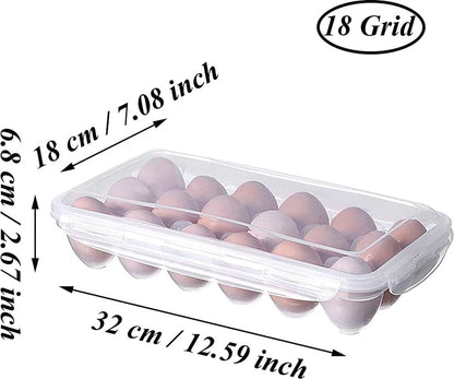 Egg carton, 18 racks refrigerator egg storage box with lid, egg rack, egg holder for refrigerator, egg V1188-NK-BOL-596