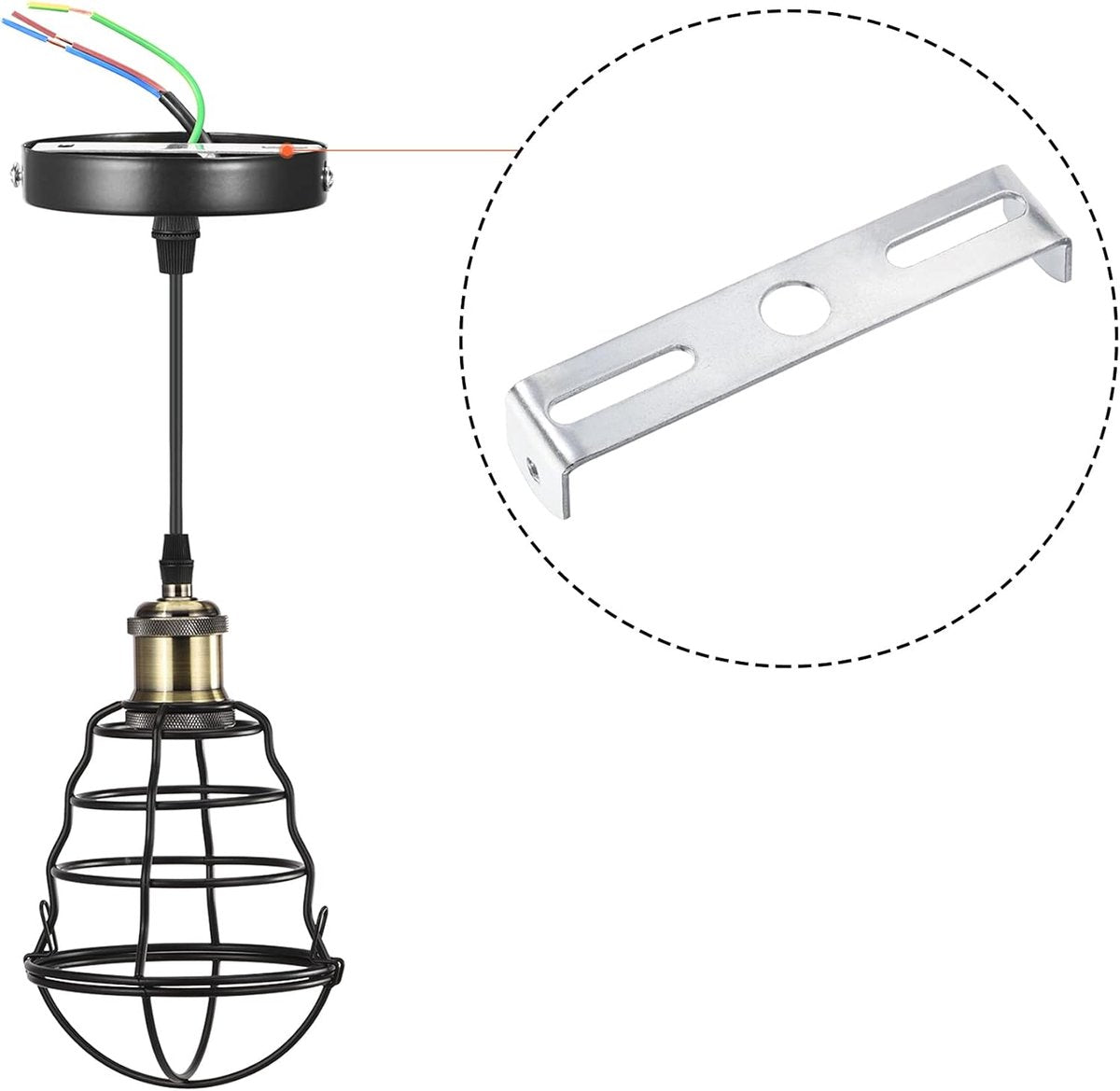 4 pieces - 90mm - Ceiling plate - Bracket - Lighting bracket - Ceiling holder - Hanging lamp bracket - for V1188-NK-BOL-599
