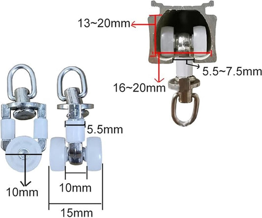 20 Pieces - Curtain Runners - Curtain Runners - Curtain Rollers - Curtain Rail Rollers - Gliders - Curtains - V1188-NK-BOL-605
