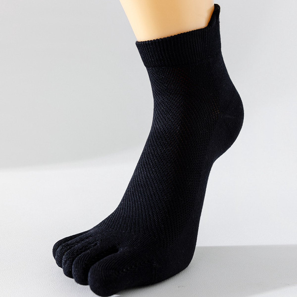 Pairs - Toe Socks - Yoga Socks - Runner Toe Socks - Black, White - Socks - Men's Socks - Size 41-44 - Solid V1188-NK-BOL-608