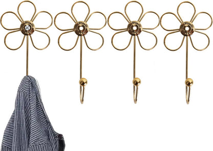 4 pieces - Hanging hooks - iron - imitation gold - 16*8.5 cm - Coat hooks - Key hooks - Wall hooks - Kitchen V1188-NK-BOL-61