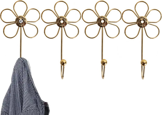 4 pieces - Hanging hooks - iron - imitation gold - 16*8.5 cm - Coat hooks - Key hooks - Wall hooks - Kitchen V1188-NK-BOL-61