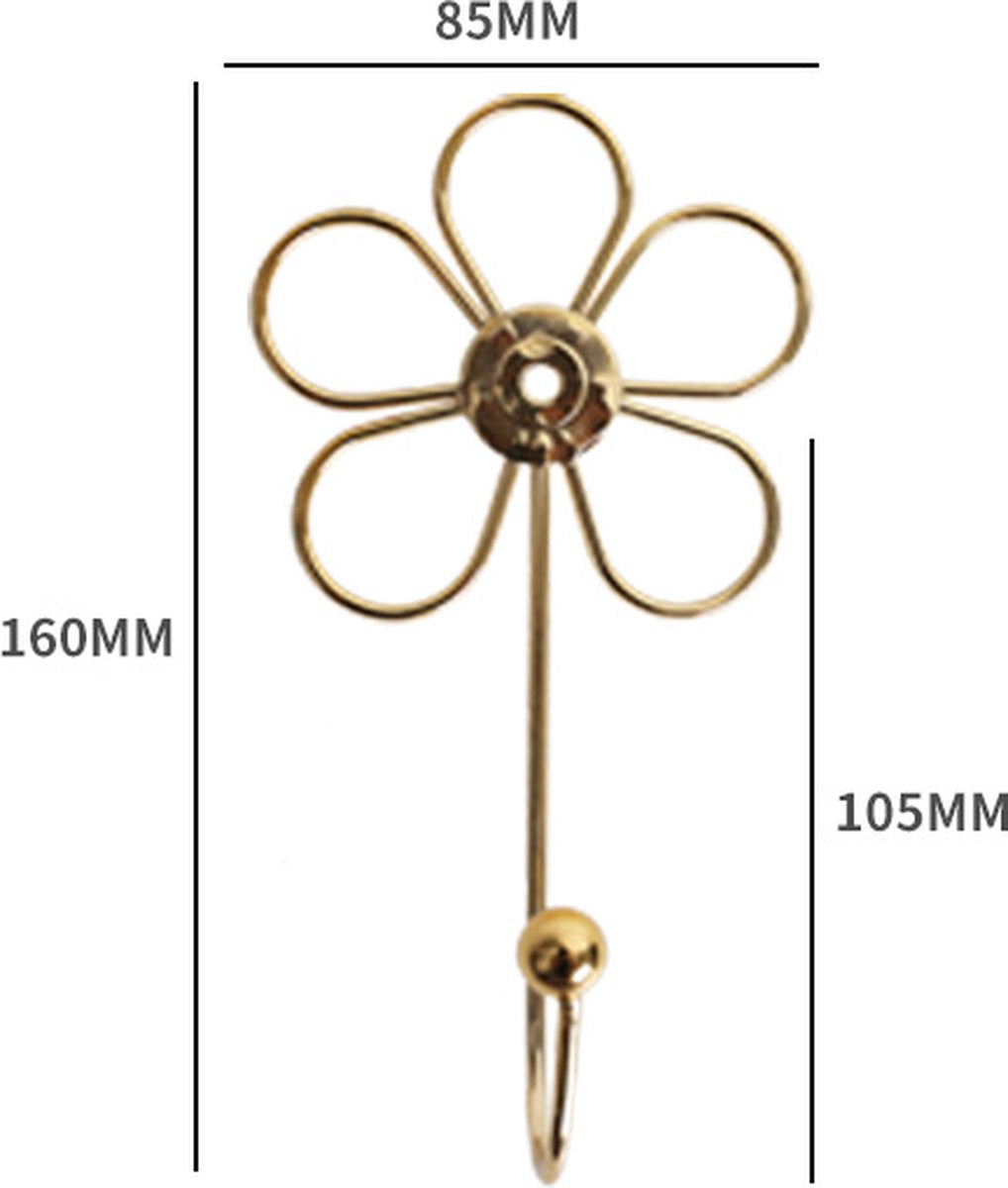 4 pieces - Hanging hooks - iron - imitation gold - 16*8.5 cm - Coat hooks - Key hooks - Wall hooks - Kitchen V1188-NK-BOL-61