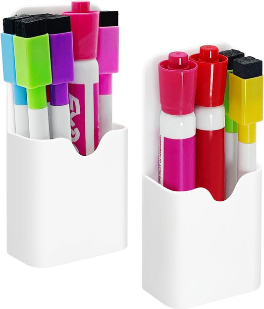 2 Pcs Magnetic Pen Holders, Magnetic Dry Erase Marker Holders, Magnetic Pencil Holders for Fridge, Whiteboard V1188-NK-BOL-610