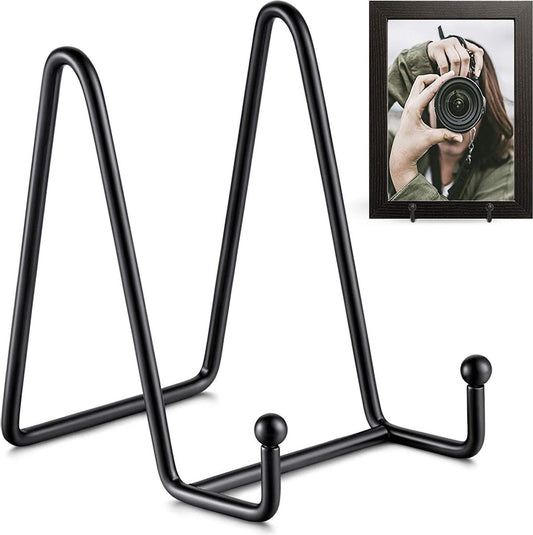 Plate stand - Photo frame stand - 18.5x10.5 cm (10 inch) - Holder - Decorative plates - Black - Display - V1188-NK-BOL-611