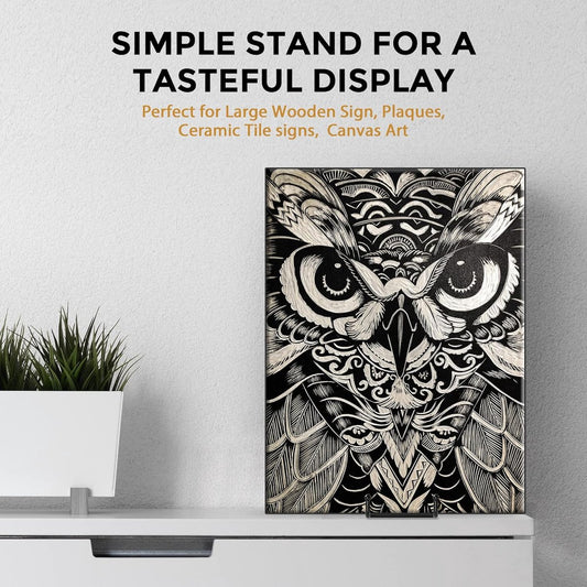 Plate stand - Photo frame stand - 18.5x10.5 cm (10 inch) - Holder - Decorative plates - Black - Display - V1188-NK-BOL-611
