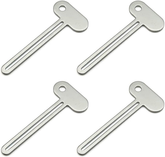 Toothpaste Squeezer - 4 pieces - Tube Squeezer - Stainless steel - silver - key-shaped - Environmentally V1188-NK-BOL-617