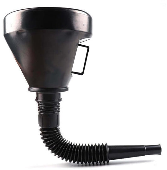 Car oil funnel - With flexible spout and filter - 142 mm - 39 cm - Black - Plastic - Flexible hose - Filling V1188-NK-BOL-621