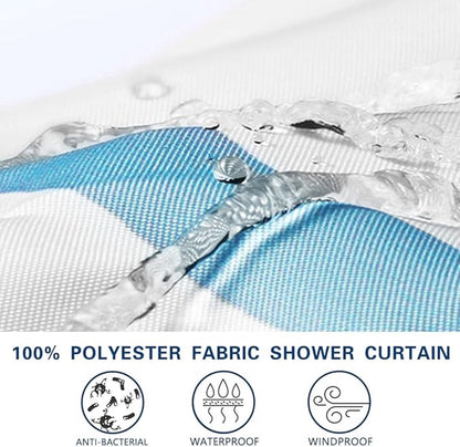 Shower curtain - 180 x 200 cm - romantic stripes - polyester - color - with hooks - Anti-mold - Waterproof - V1188-NK-BOL-628