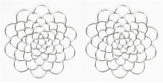 Flower Arrangement Holder Set - 2 Pieces - Flower Stand - Stainless Steel - Metal Wire Flower Arranger - V1188-NK-BOL-630
