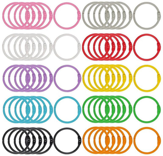 Ring binders - 60 pieces - Click rings - Metal - Keychain - DIY Keychain - Binding ring - Flashcard rings - V1188-NK-BOL-631