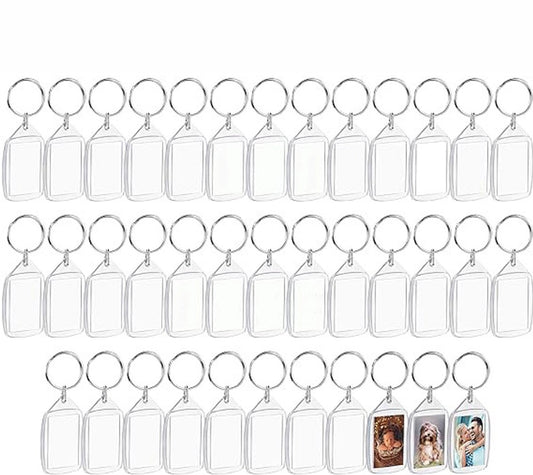 Empty Photo Frame Key Hangers - 37 Pieces - 3.4 x 5.4cm - Transparent Clear Acrylic Key Hangers for V1188-NK-BOL-636