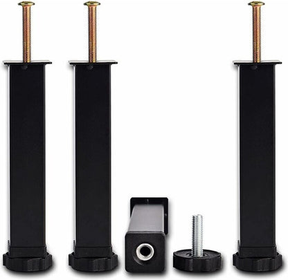 Bed frame support leg - 4 pieces - 35 cm (+2 cm) adjustable - black - cold-rolled iron - furniture support V1188-NK-BOL-643