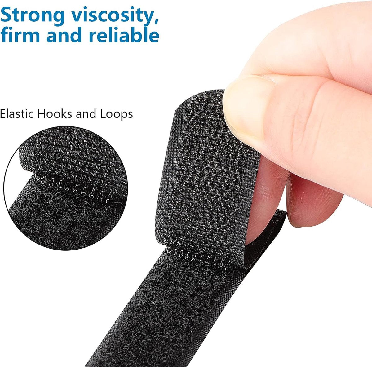 Cable organizer - 40 pieces - 200 x 2 mm - Black - Nylon - Velcro - Cable ties - Tie-wraps - Cable management V1188-NK-BOL-656