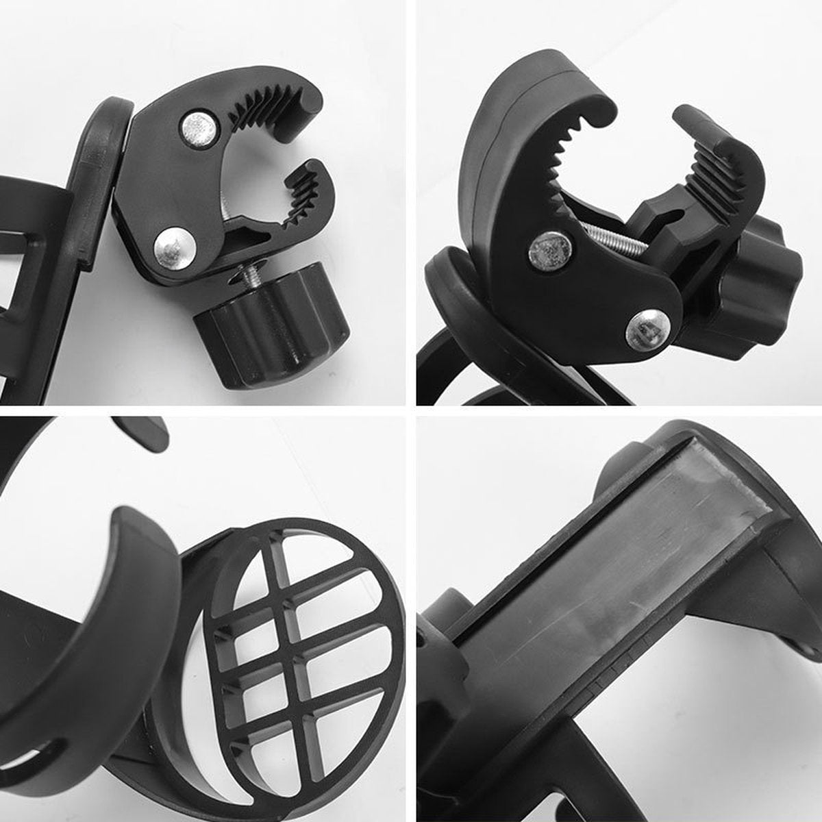 Bicycle cup holder - Cup holder - PP - black - Stroller cup holder - 360 degree rotation - adjustable clamp - V1188-NK-BOL-661
