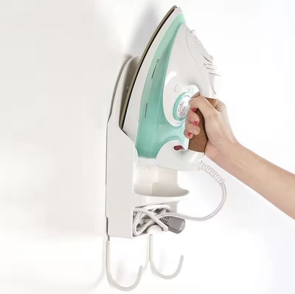 Ironing board holder - Hanging system for your ironing board AND iron - simple ironing board holder - white - V1188-NK-BOL-663