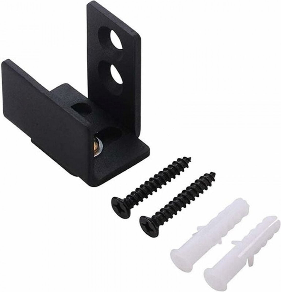 Floor guide - Wall guide - Door guide - Door guide - Steel - Black - Wall mounting - for sliding doors, shed V1188-NK-BOL-664