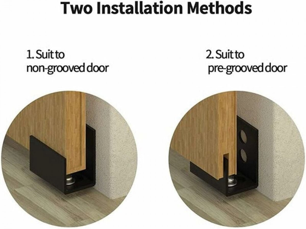 Floor guide - Wall guide - Door guide - Door guide - Steel - Black - Wall mounting - for sliding doors, shed V1188-NK-BOL-664