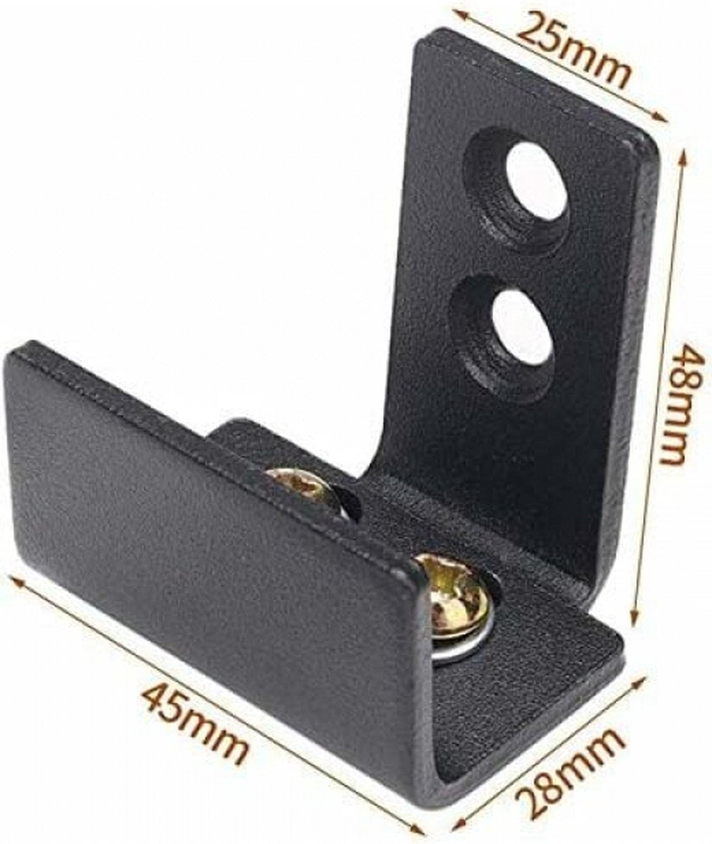 Floor guide - Wall guide - Door guide - Door guide - Steel - Black - Wall mounting - for sliding doors, shed V1188-NK-BOL-664