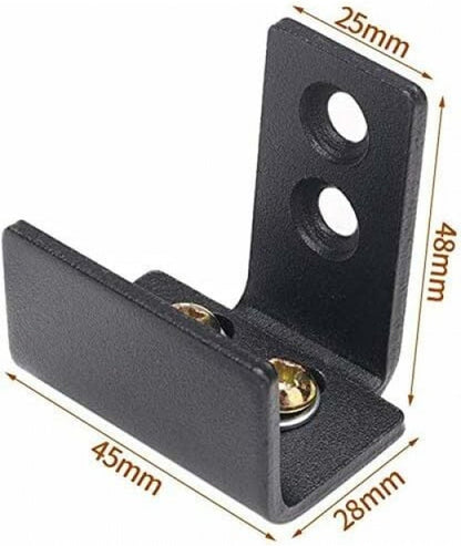Floor guide - Wall guide - Door guide - Door guide - Steel - Black - Wall mounting - for sliding doors, shed V1188-NK-BOL-664