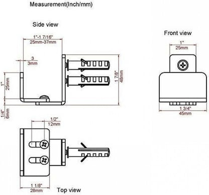 Floor guide - Wall guide - Door guide - Door guide - Steel - Black - Wall mounting - for sliding doors, shed V1188-NK-BOL-664