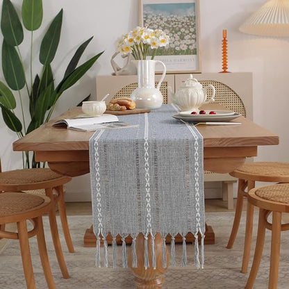 Table Runner - Bohemian Style Table Runner - 33 x 120cm - Blue - Polyester - Rustic Farmhouse Style Table V1188-NK-BOL-69