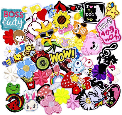 60 Pieces Iron-On Patches - Iron-on Embroidered Patches for Clothing V1188-NK-BOL-7