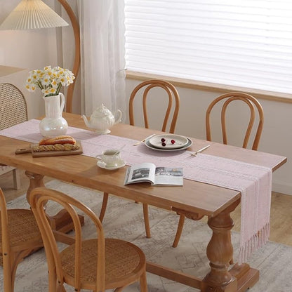 Table Runner - Bohemian Style Table Runner - 33 x 120cm - Pink - Polyester - Rustic Farmhouse Style Table V1188-NK-BOL-70