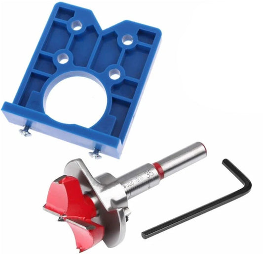 Drill guide - hinge gauge - Drill bit accessories - for 35mm hinge holes - 77*66mm - PP, TPR, carbon steel - V1188-NK-BOL-72