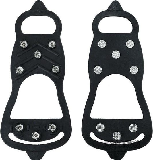 1 pair - Anti-slip spikes for under shoes - Size 41-46 - anti-slip gripper spikes claw - Snow shoes - black - V1188-NK-BOL-76