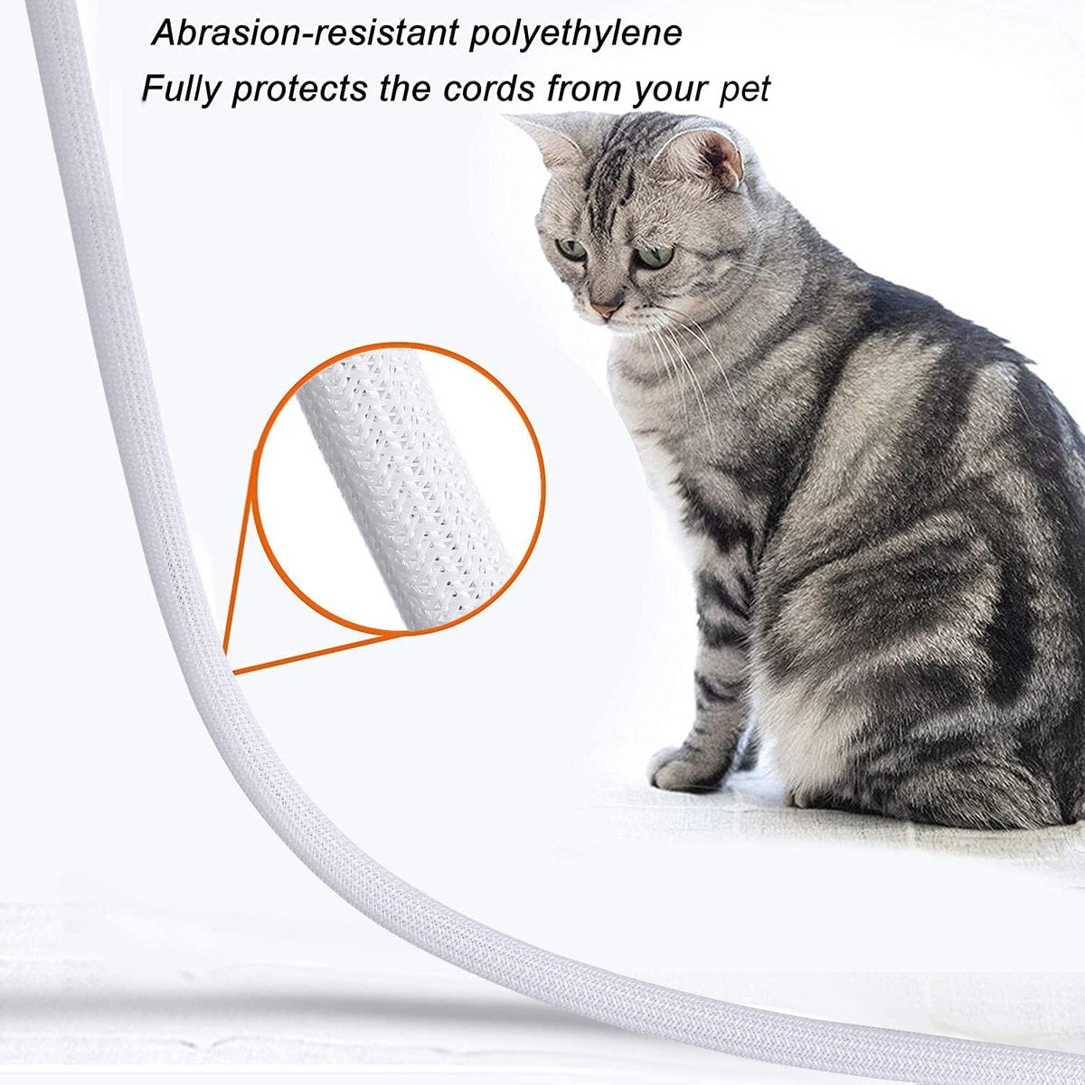 Cable Sleeve - 2m - Diameter 19MM - Cable Management - Braided Cable Sheathing - Cable Protector - V1188-NK-BOL-78