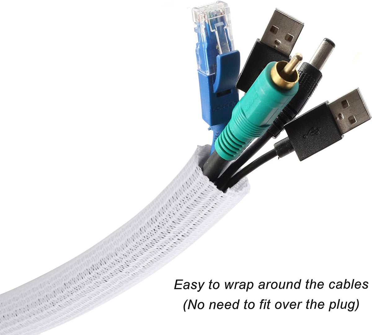 Cable Sleeve - 2m - Diameter 19MM - Cable Management - Braided Cable Sheathing - Cable Protector - V1188-NK-BOL-78
