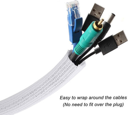 Cable Sleeve - 2m - Diameter 19MM - Cable Management - Braided Cable Sheathing - Cable Protector - V1188-NK-BOL-78