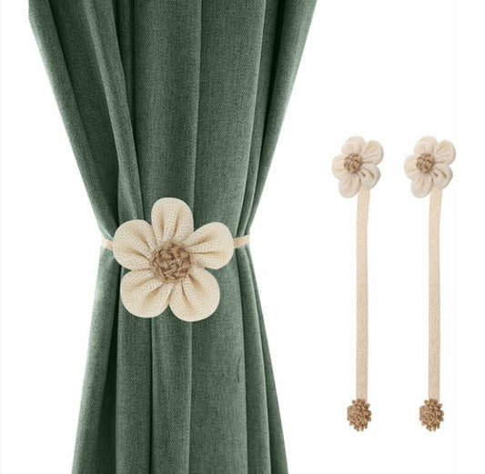 Curtain Holder - 2 Pieces - Curtain Tie Back - Curtain Tie Rope - Magnetic Curtain Cord - Beige - 40 cm V1188-NK-BOL-79