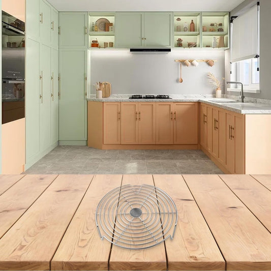 Oven Rack - Steam Rack - Stainless Steel - Microwave Rack - Round - Grill Cooling Rack - Multifunctional V1188-NK-BOL-84