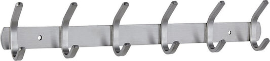 Wardrobe hooks - 6 hooks Stainless steel - Hook strip - Clothes hooks - For wall, wardrobe rail, wall V1188-NK-BOL-86
