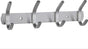 Wardrobe hooks - 4 hooks Stainless steel - Hook strip - Clothes hooks - For wall, wardrobe rail, wall V1188-NK-BOL-87