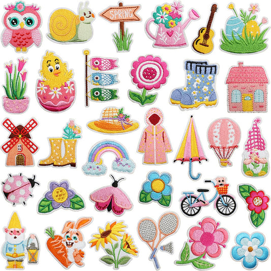 32 Pieces Iron-On Patches - Iron-On Embroidered Patches - Embellishment For Clothing - Clothes Patches - DIY V1188-NK-BOL-9