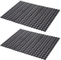 Sink mat - 2 pieces - 30x40cm - Sink insert - Rectangular - Dot design - Sink protection - Black - PVC - Sink V1188-NK-BOL-92