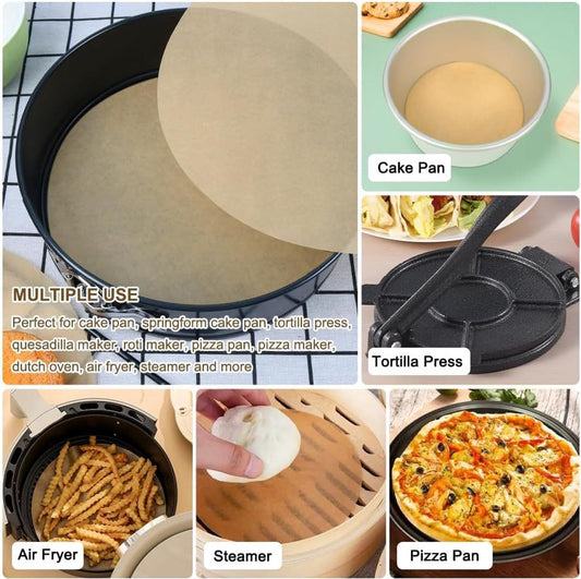 Baking paper - 100 pieces - 30 cm - Round - Parchment paper - for baking cookies, bread, meat, pizza, air V1188-NK-BOL-96