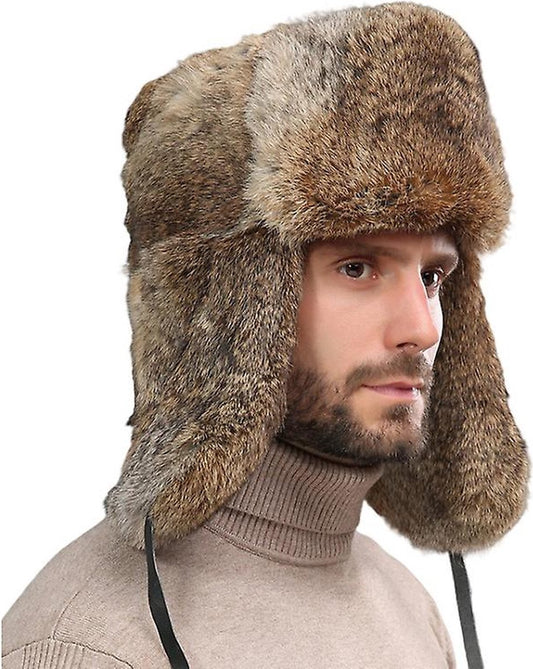 Fur Hat - Unisex - Men's Winter Hat - Women's Fur Hat - Winter Trendy Electric Bicycle Earmuff - Keep Warm - V1188-NK-BOL-97
