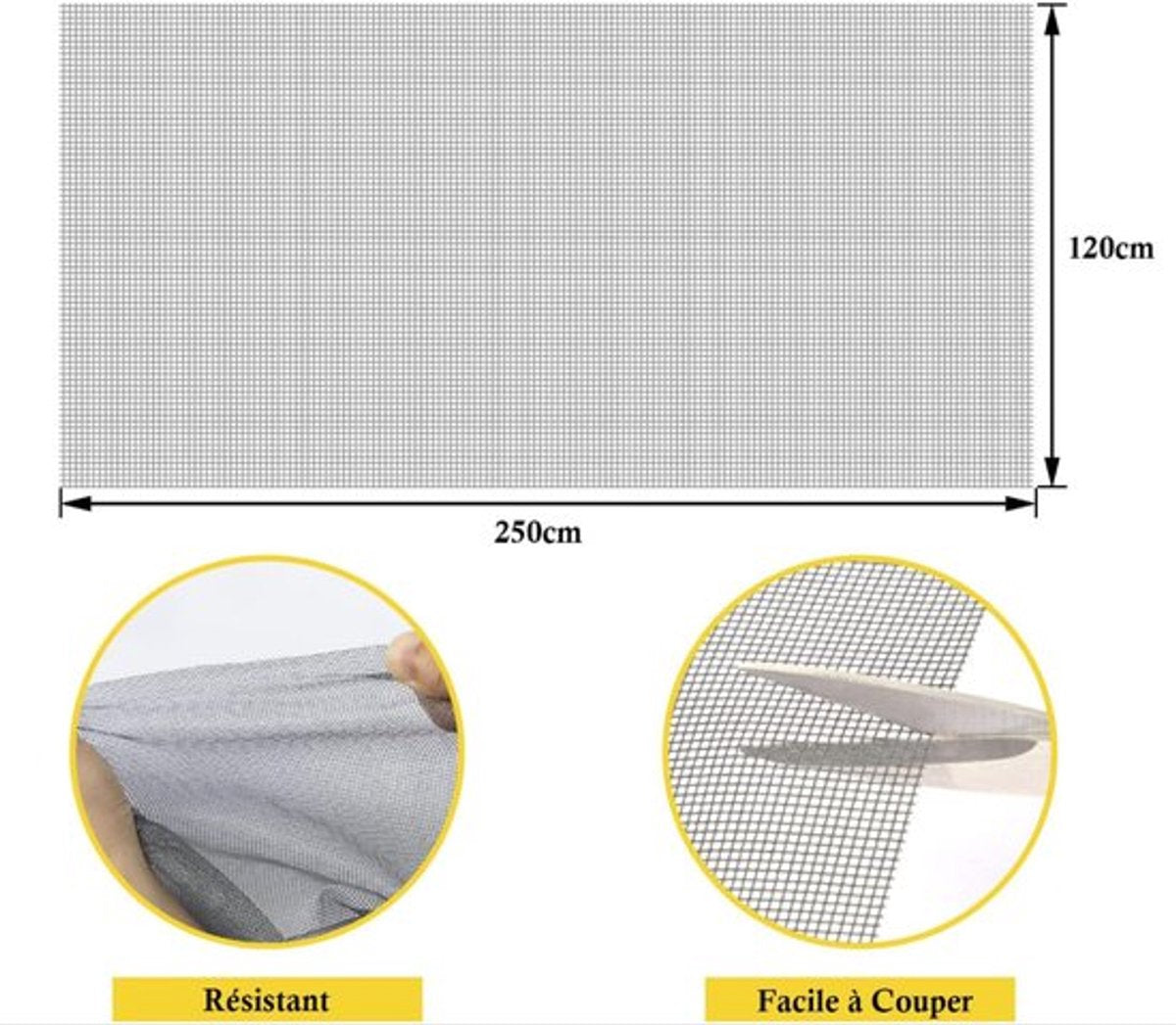 piece - Window screen 120 x 250 cm - Black - Mesh - Universal Window Screen - Custom-made screen mesh - Make V1188-NK-BOL-98