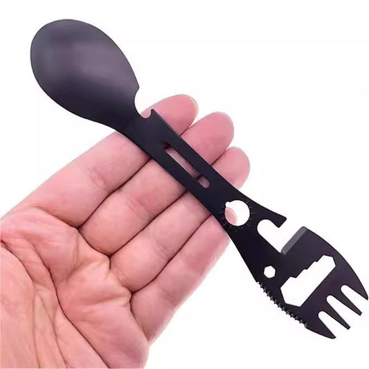 Stainless Steel Spoon and Fork - 10-in-1 Multi-Tool - Works as a combination spoon, fork, knife, bottle V1188-NKKM00007