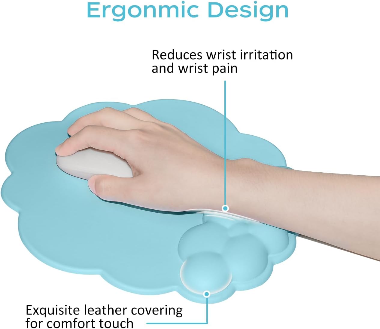 Mouse pad - Mouse pad with wrist rest - Ergonomic mouse pad - Mouse pad with leather surface, suitable for V1188-NKKM00010