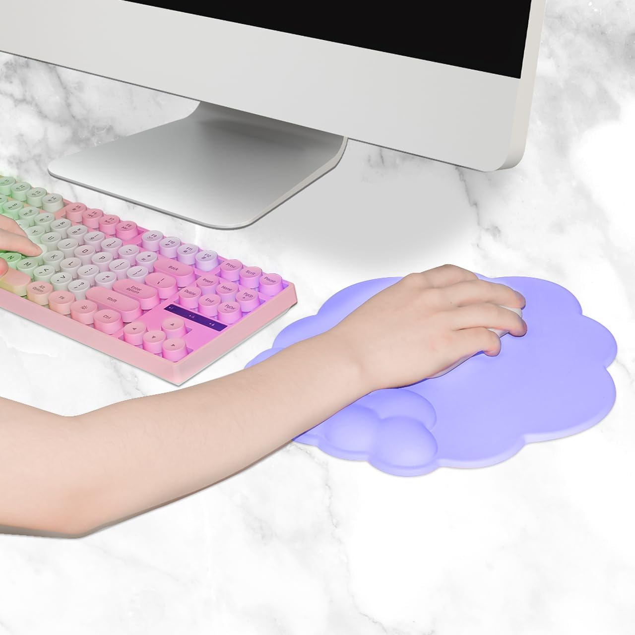 Mouse pad - Mouse pad with wrist rest - Ergonomic mouse pad - Mouse pad with leather surface, suitable for V1188-NKKM00012