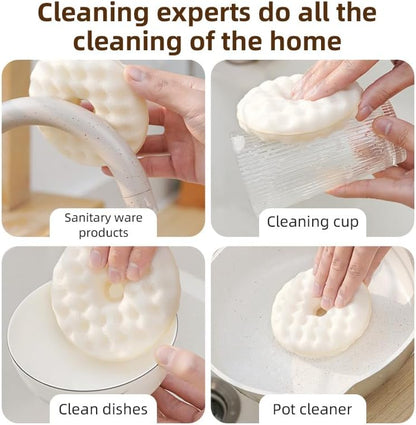 Double-sided dishwashing brush - Sponge brush with suction cup - 1 base + 2 refillable sponges - Scratch-free V1188-NKKM00014