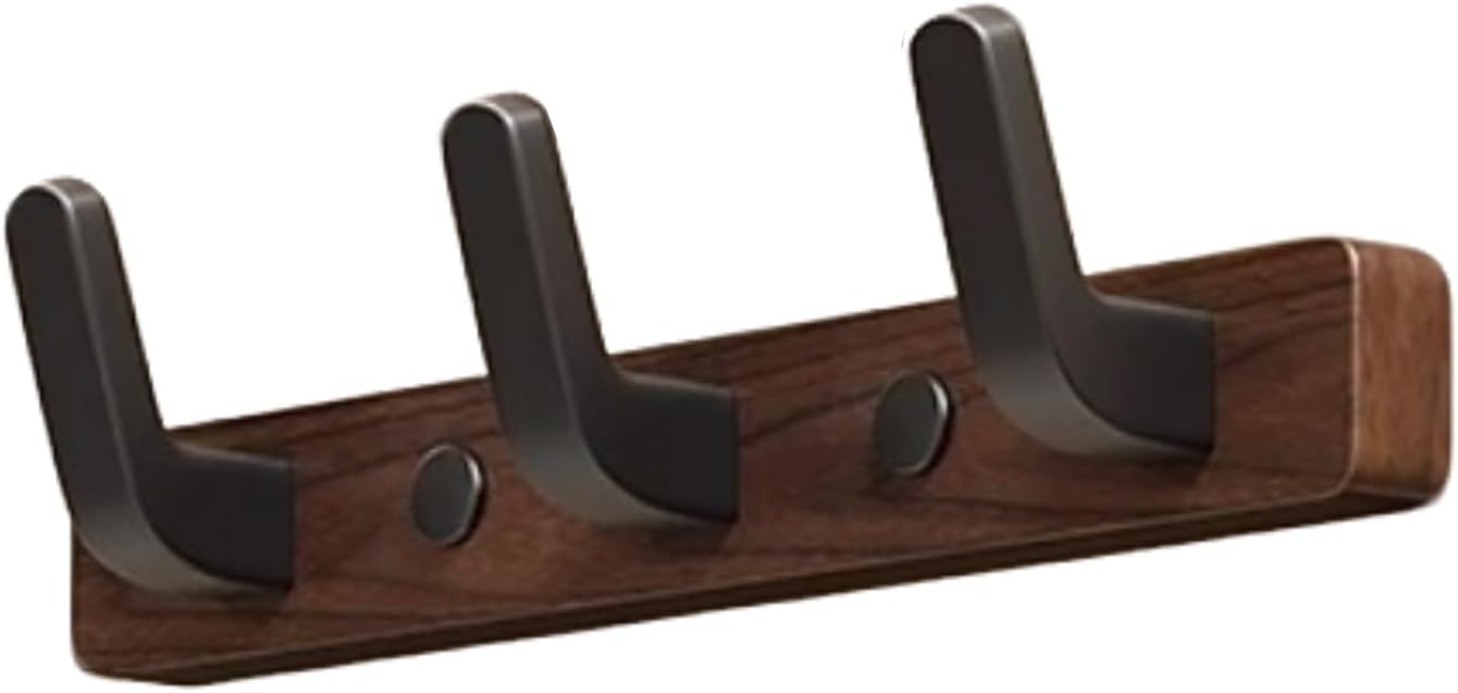 Coat rack - Wall coat rack - Coat rack with hooks - Storage rack - 25 x 3 cm - Wooden coat rack - Walnut - 3 V1188-NKKM00057