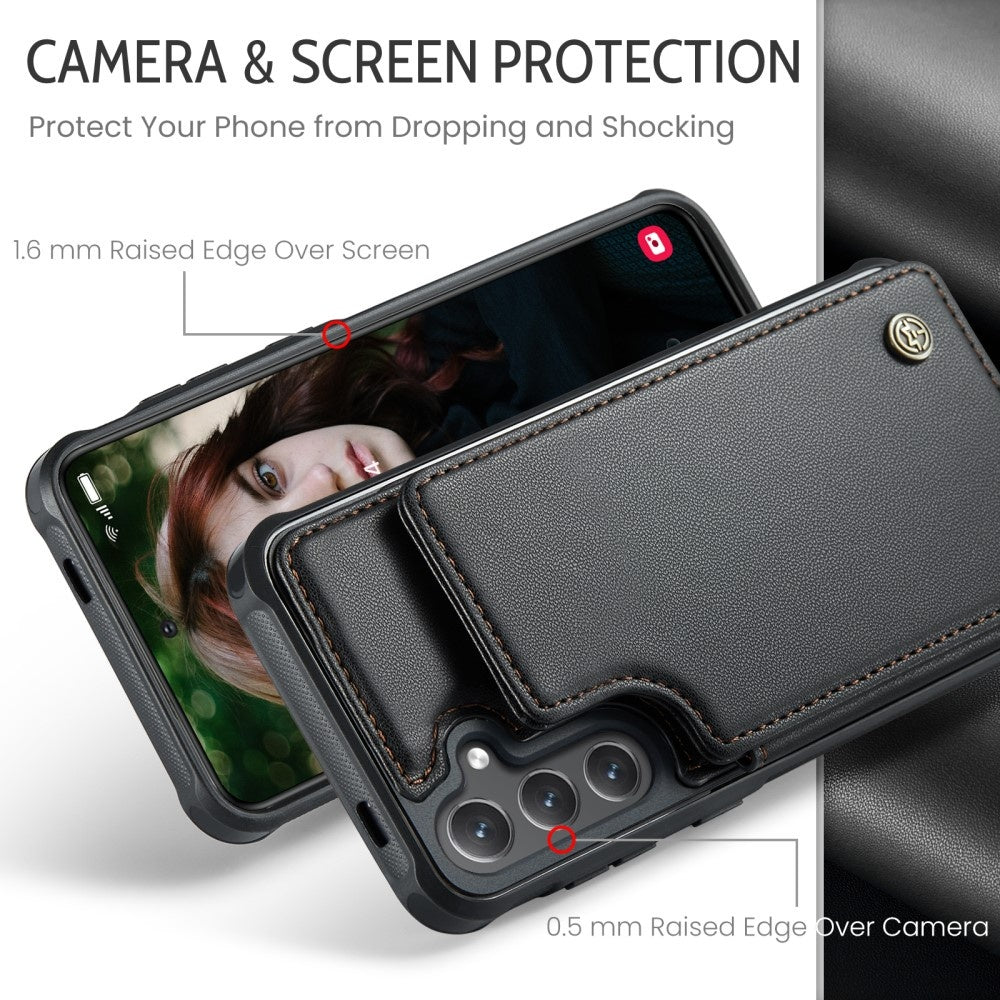 Compatible with Samsung Galaxy S25 Case with RFID Protection and Stand in Black V1188-ON101-01479-1